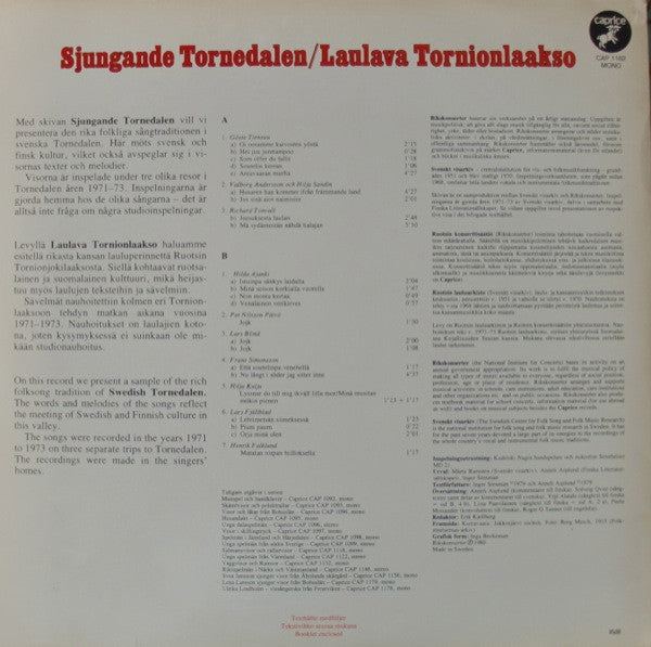 Various : Sjungande Tornedalen = Laulava Tornionlaakso (LP)