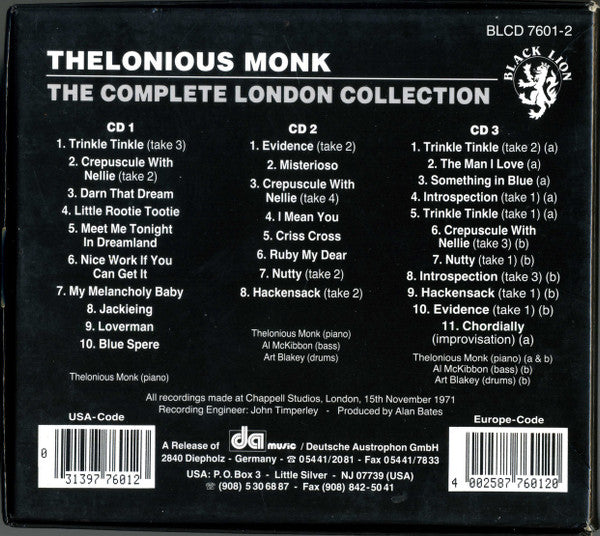 Thelonious Monk ~ The Complete London Collection (Vinyl) - Djungel & Jazz