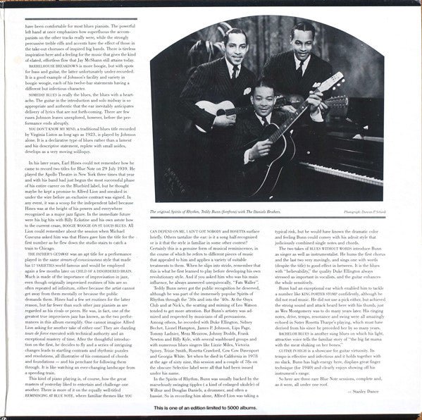 Pete Johnson / Earl Hines / Teddy Bunn ~ The Pete Johnson / Earl Hines / Teddy Bunn Blue Note Sessions (Vinyl) - Djungel & Jazz