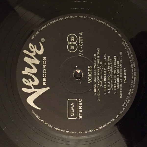 Stan Getz ~ Voices (Vinyl) - Djungel & Jazz