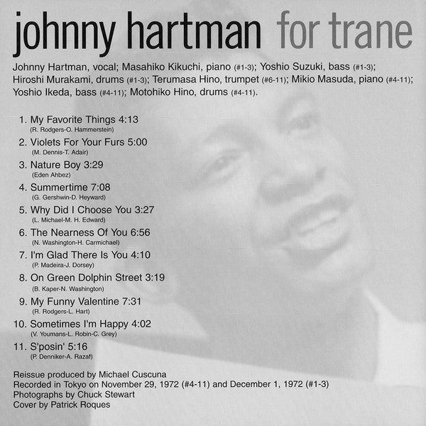 Johnny Hartman ~ For Trane (Vinyl) - Djungel & Jazz
