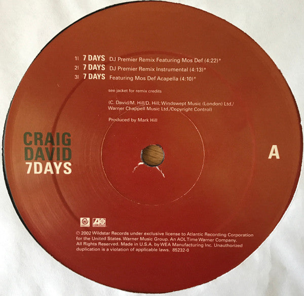 Craig David ~ 7 Days (Vinyl) - Djungel & Jazz