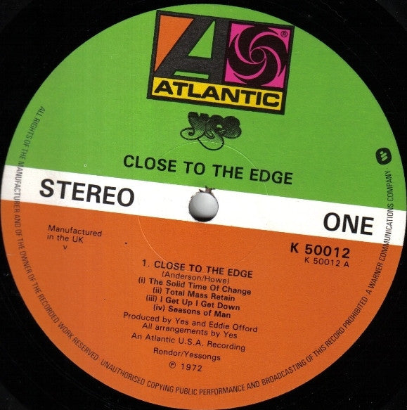 Yes ~ Close To The Edge (Vinyl) - Djungel & Jazz
