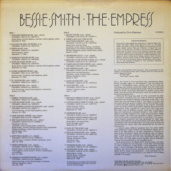 Bessie Smith : The Empress (2xLP, Album, Comp, Mono, Pit)