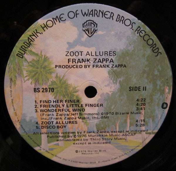 Frank Zappa ~ Zoot Allures (Vinyl) - Djungel & Jazz