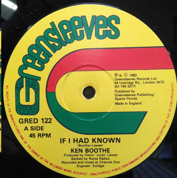 Ken Boothe : If I Had Known / Welfare People (12")