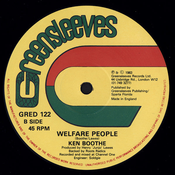 Ken Boothe : If I Had Known / Welfare People (12")