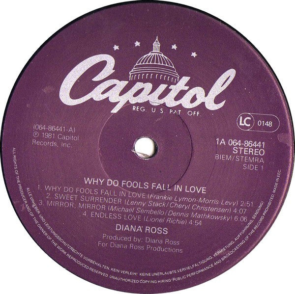 Diana Ross ~ Why Do Fools Fall In Love (Vinyl) - Djungel & Jazz
