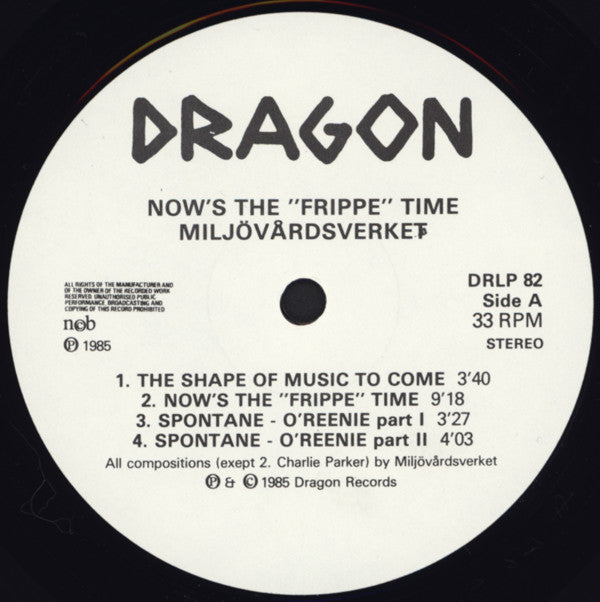 Miljövårdsverket ~ Now's The "Frippe" Time (Vinyl) - Djungel & Jazz