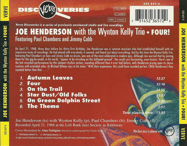 Joe Henderson With The Wynton Kelly Trio ~ Four! (Vinyl) - Djungel & Jazz