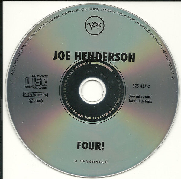 Joe Henderson With The Wynton Kelly Trio ~ Four! (Vinyl) - Djungel & Jazz