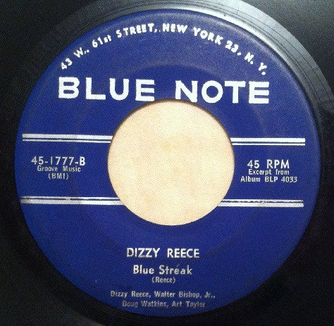 Dizzy Reece ~ A Ghost Of A Chance / Blue Streak (Vinyl) - Djungel & Jazz