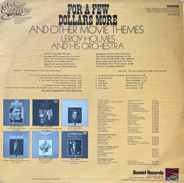 LeRoy Holmes Orchestra ~ For A Few Dollars More And Other Movie Themes (Vinyl) - Djungel & Jazz