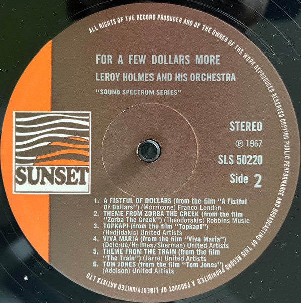 LeRoy Holmes Orchestra ~ For A Few Dollars More And Other Movie Themes (Vinyl) - Djungel & Jazz