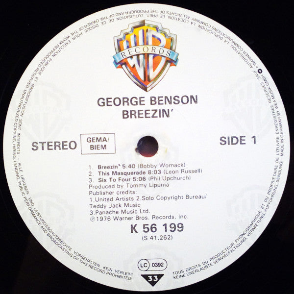 George Benson ~ Breezin' (Vinyl) - Djungel & Jazz