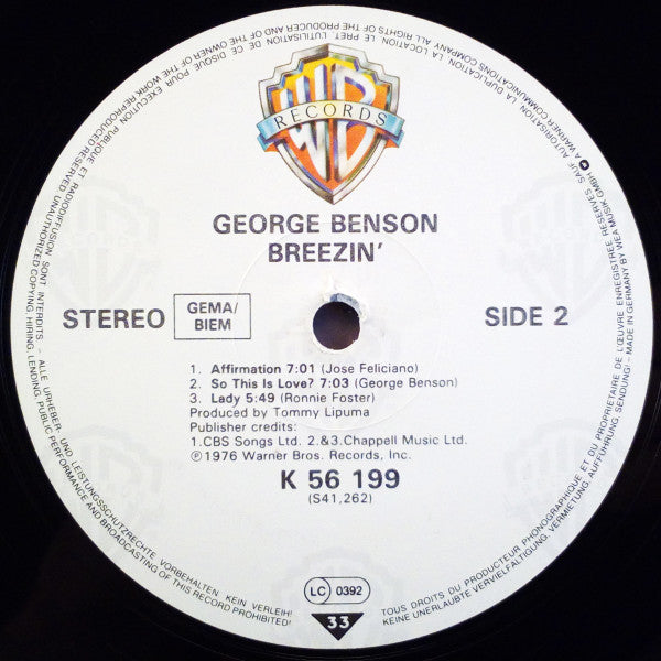 George Benson ~ Breezin' (Vinyl) - Djungel & Jazz