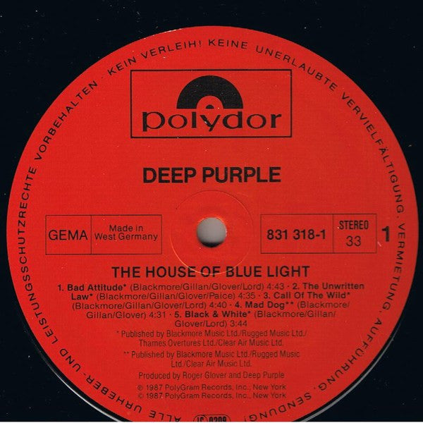 Deep Purple ~ The House Of Blue Light (Vinyl) - Djungel & Jazz