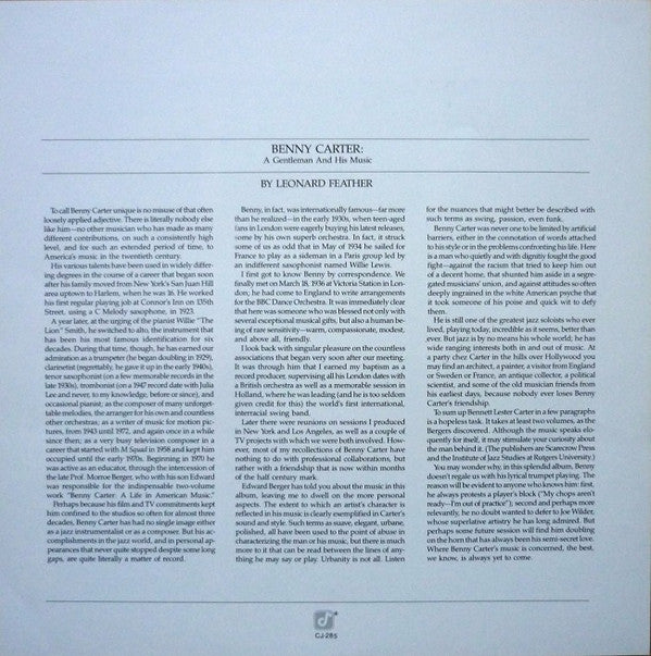 Benny Carter ~ A Gentleman And His Music (Vinyl) - Djungel & Jazz