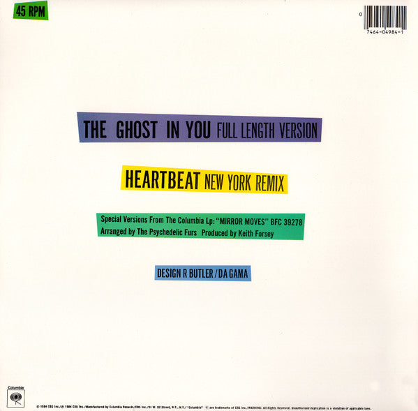 The Psychedelic Furs ~ The Ghost In You (Vinyl) - Djungel & Jazz