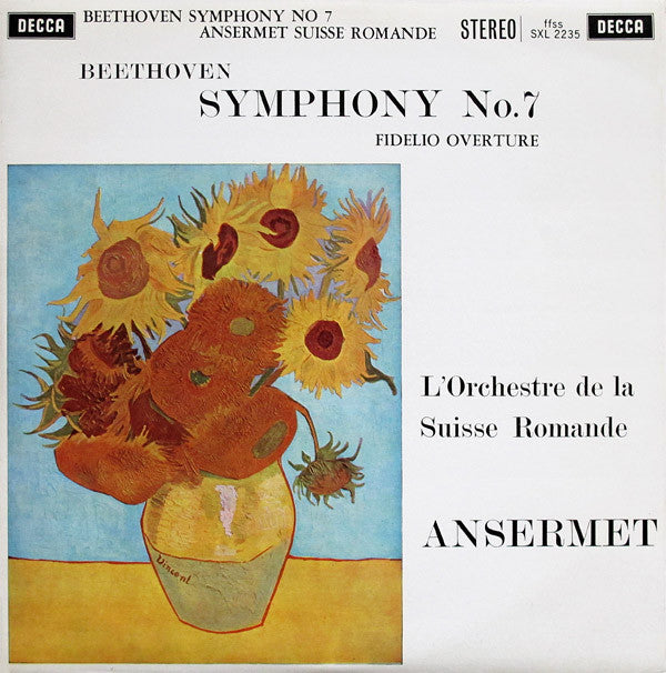Ludwig van Beethoven, L'Orchestre De La Suisse Romande, Ernest Ansermet : Symphony No.7 / Fidelio Overture (LP, ED1)