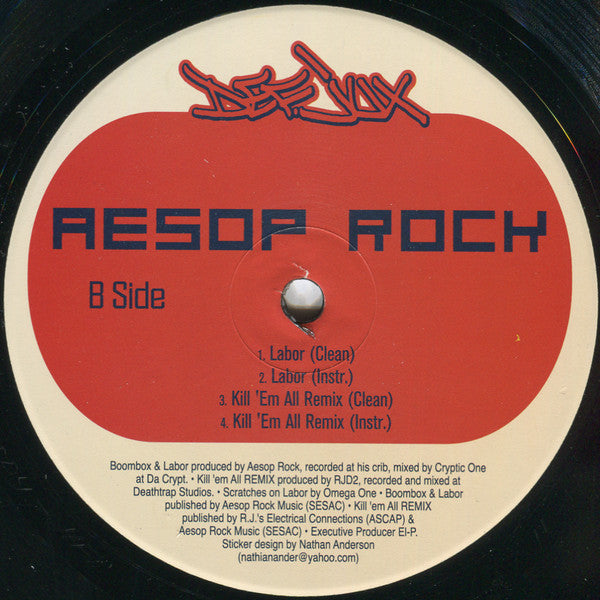 Aesop Rock ~ Boombox (Vinyl) - Djungel & Jazz