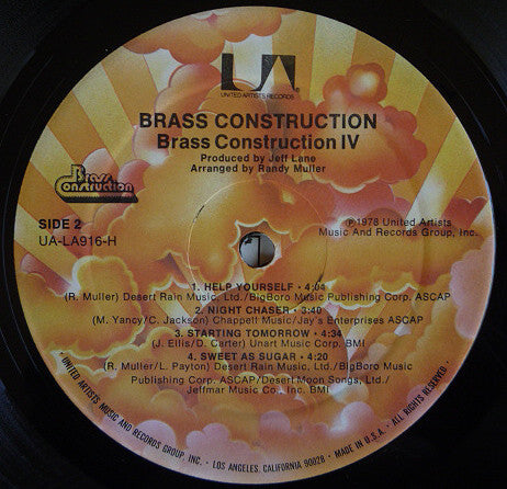 Brass Construction ~ Brass Construction IV (Vinyl) - Djungel & Jazz
