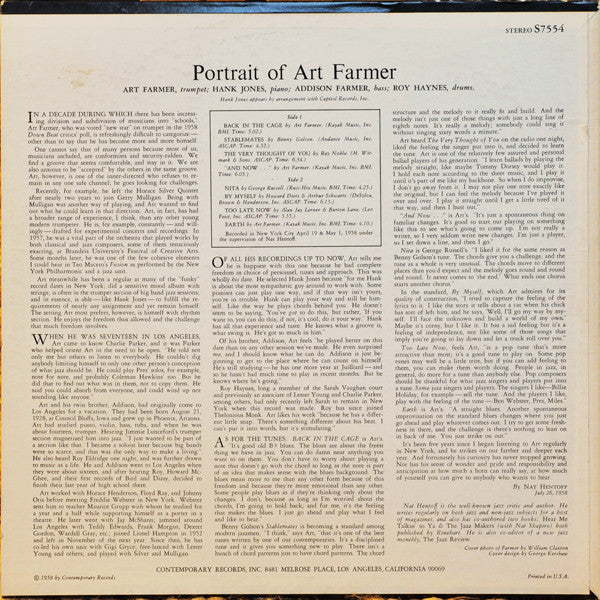 Art Farmer ~ Portrait Of Art Farmer (Vinyl) - Djungel & Jazz