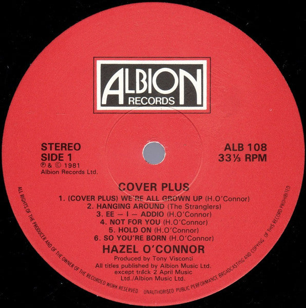 Hazel O'Connor ~ Cover Plus (Vinyl) - Djungel & Jazz
