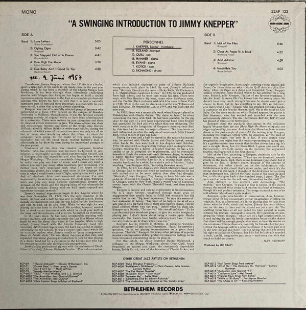 Jimmy Knepper ~ A Swinging Introduction To Jimmy Knepper (Vinyl) - Djungel & Jazz