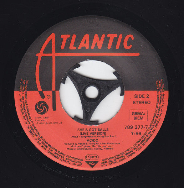 AC/DC : You Shook Me All Night Long (7", Single)