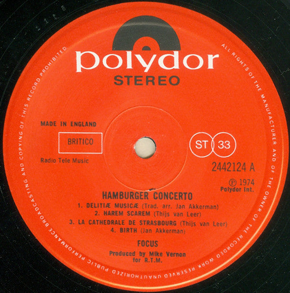 Focus  ~ Hamburger Concerto (Vinyl) - Djungel & Jazz