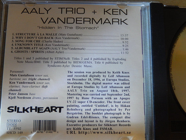 AALY Trio + Ken Vandermark ~ Hidden In The Stomach (Vinyl) - Djungel & Jazz