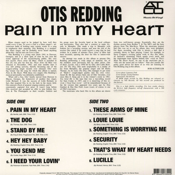 Otis Redding ~ Pain In My Heart (Vinyl) - Djungel & Jazz