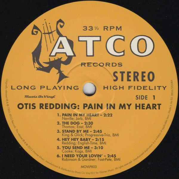 Otis Redding ~ Pain In My Heart (Vinyl) - Djungel & Jazz