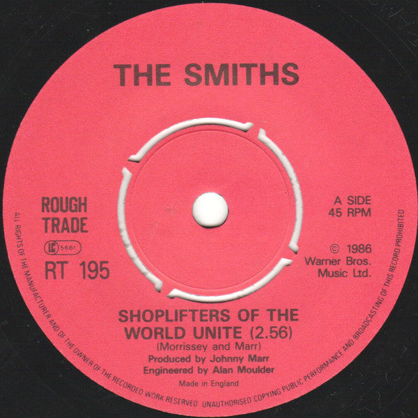 The Smiths : Shoplifters Of The World Unite (7", Single, Pus)