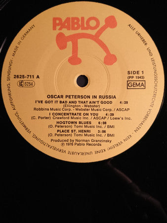 Oscar Peterson ~ Oscar Peterson In Russia (Vinyl) - Djungel & Jazz