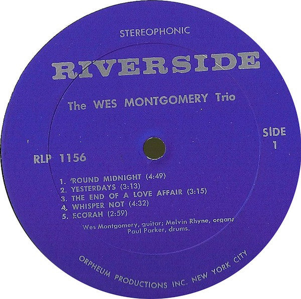 The Wes Montgomery Trio : The Wes Montgomery Trio (LP, Album, RE)