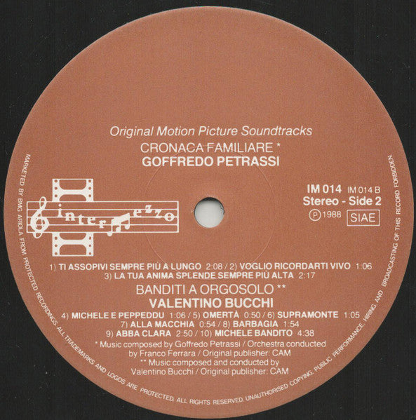 Goffredo Petrassi / Valentino Bucchi ~ Cronaca Familiare / Banditi A Orgosolo (Vinyl) - Djungel & Jazz