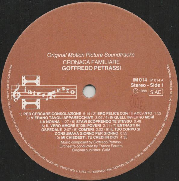 Goffredo Petrassi / Valentino Bucchi ~ Cronaca Familiare / Banditi A Orgosolo (Vinyl) - Djungel & Jazz