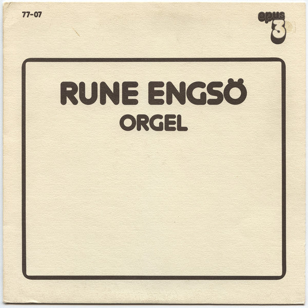 Rune Engsö ~ Spelar På Orgeln I Arboga Heliga Trefaldighets Kyrka (Vinyl) - Djungel & Jazz