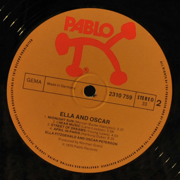 Ella Fitzgerald & Oscar Peterson ~ Ella And Oscar (Vinyl) - Djungel & Jazz