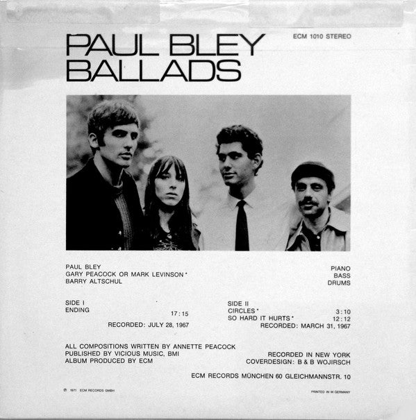 Paul Bley ~ Ballads (Vinyl) - Djungel & Jazz