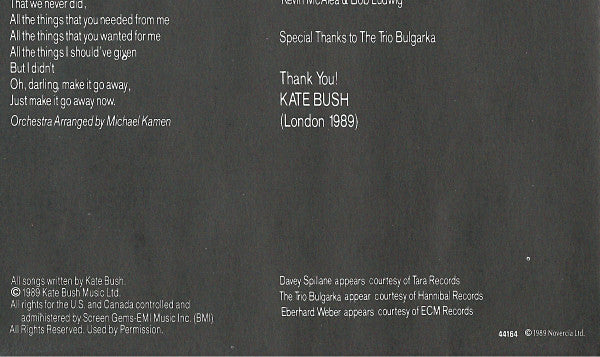 Kate Bush ~ The Sensual World (Vinyl) - Djungel & Jazz