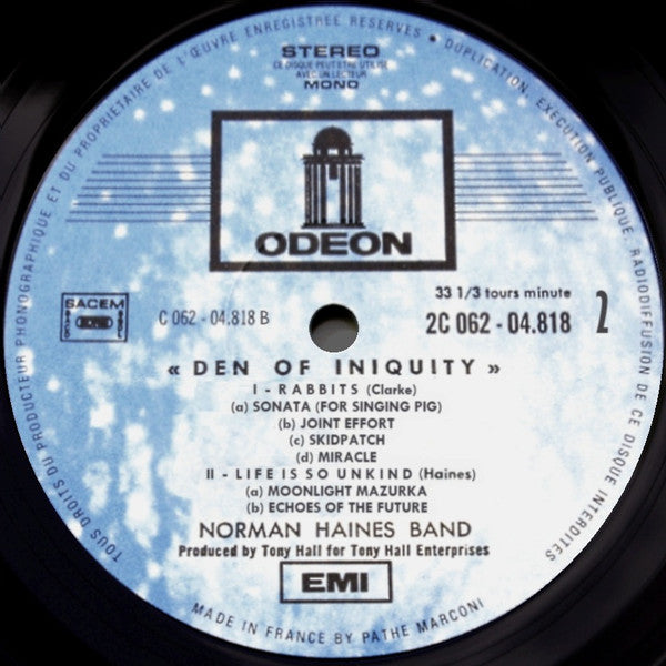 The Norman Haines Band : Den Of Iniquity (LP, Album)