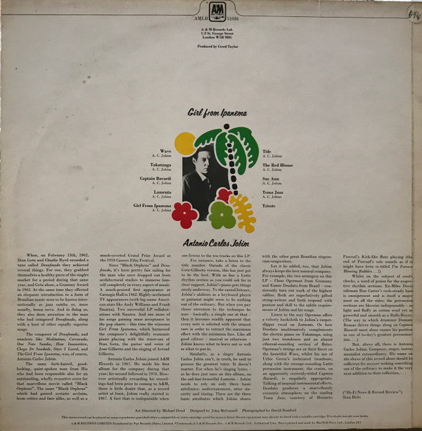 Antonio Carlos Jobim ~ Girl From Ipanema (Vinyl) - Djungel & Jazz