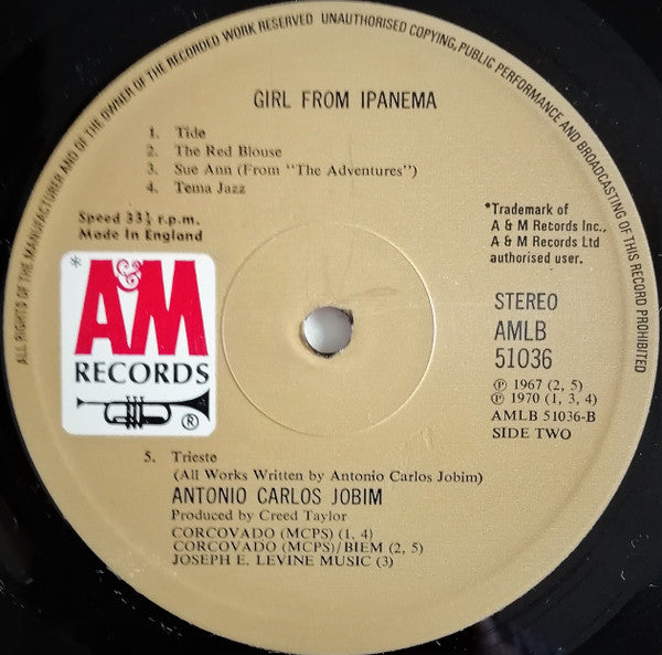 Antonio Carlos Jobim ~ Girl From Ipanema (Vinyl) - Djungel & Jazz