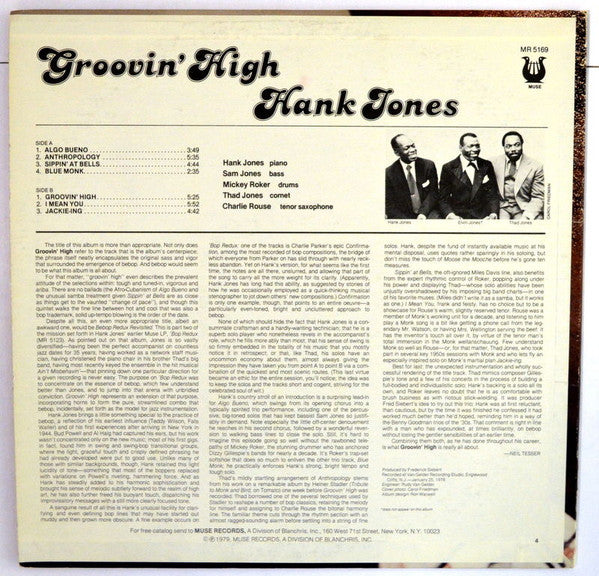 Hank Jones : Groovin' High (LP, Album, Promo)