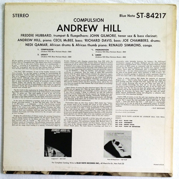 Andrew Hill ~ Compulsion (Vinyl) - Djungel & Jazz