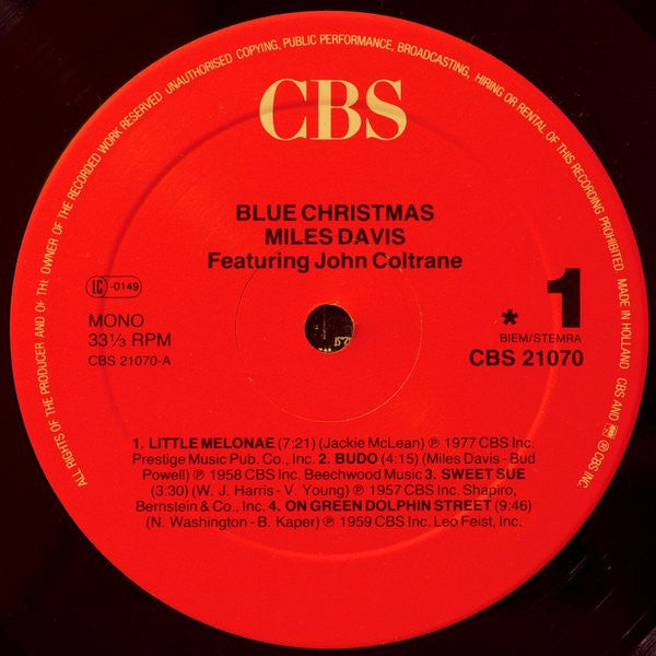 Miles Davis : Blue Christmas (LP, Comp, Mono, RE)