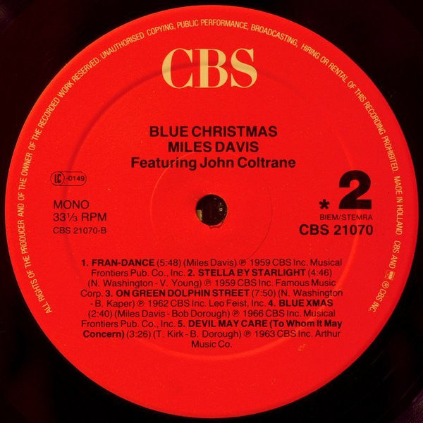 Miles Davis : Blue Christmas (LP, Comp, Mono, RE)